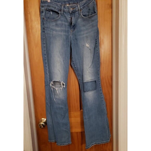 Levi's Blue Jeans Size 30 Distressed 30inch inseam Cotton Elastane - Picture 2 of 11